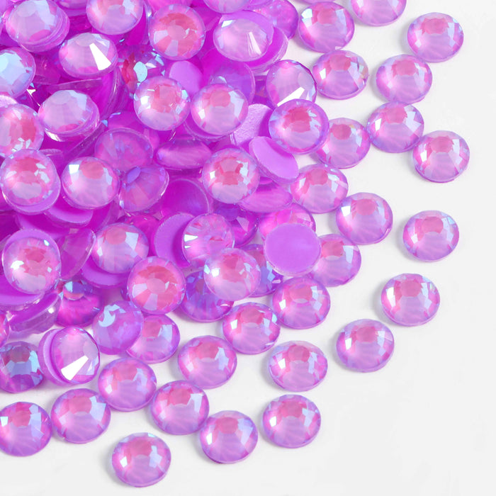 Beadsland Flat Back Crystal Rhinestones Round Gems For Nail Art And Craft Glue Fix - Luminous Purple