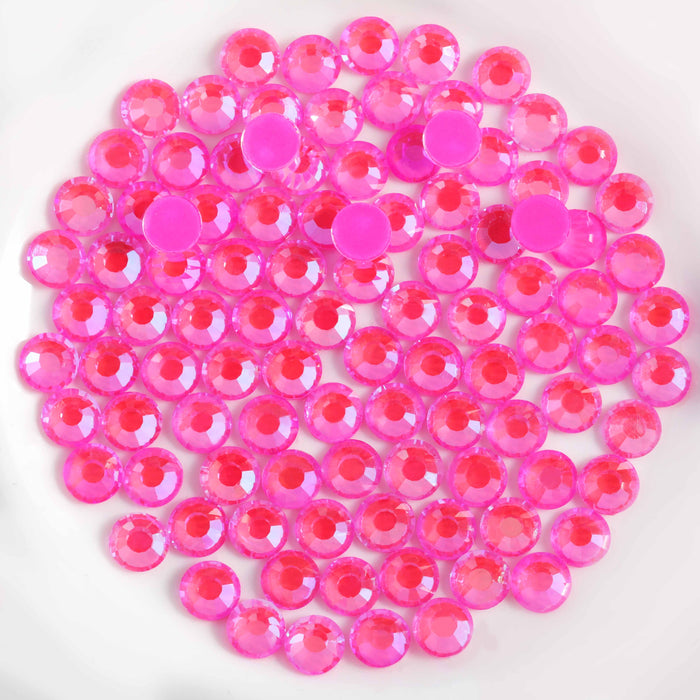 Beadsland Flat Back Crystal Rhinestones Round Gems For Nail Art And Craft Glue Fix - Luminous Rose