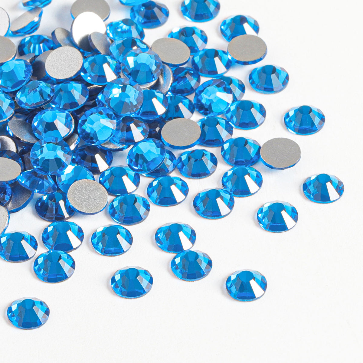 BULK Capri Blue Glass FLATBACK Rhinestones – Be Createful