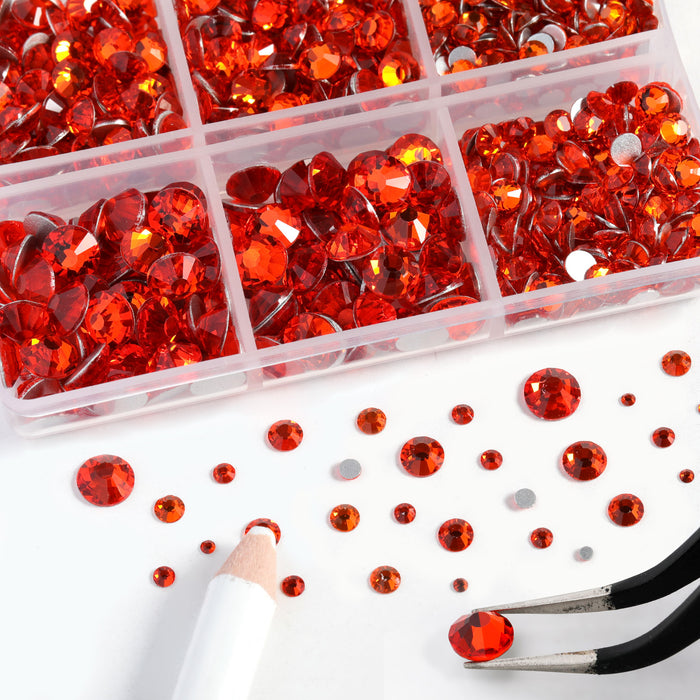 Beadsland 8300PCS Flatback Rhinestones, Nail Gems Round Crystal Rhinestones for Crafts, Mixed 10 Sizes with Wax Pencil and Tweezer Kit, SS3-SS30-Hyacinth