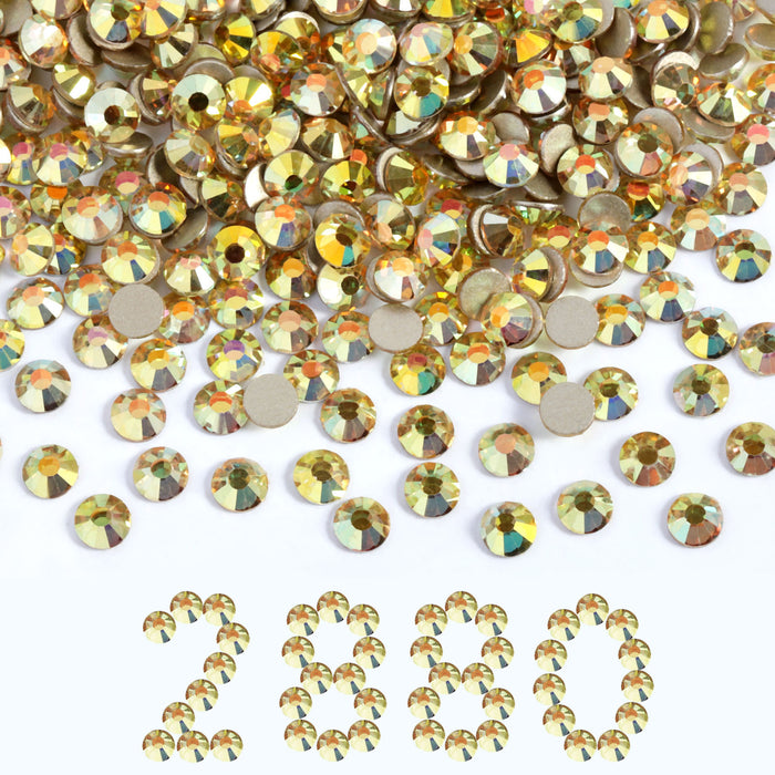 Beadsland Flatback Rhinestones Bulk, Rhinestones for Nails Crafts Clothes DIY Decoration,Metal Sunlight