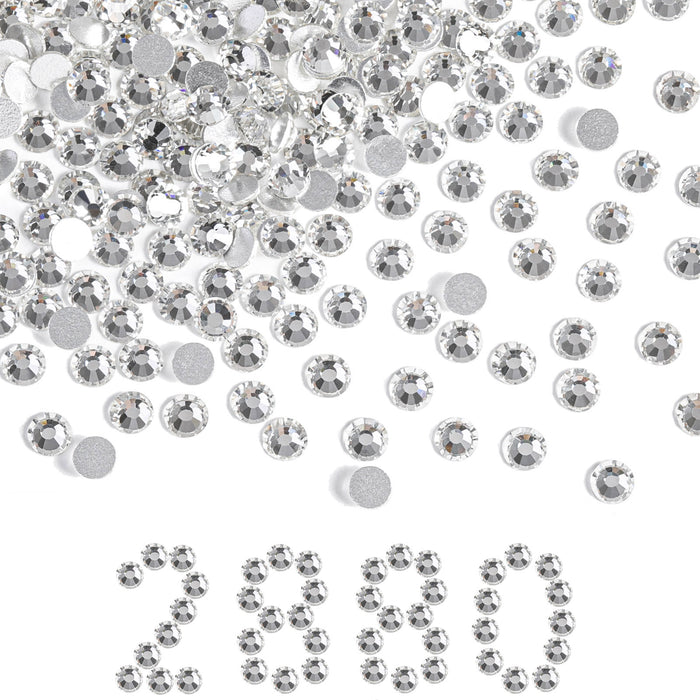 Beadsland Flatback Rhinestones Bulk, Rhinestones for Nails Crafts Clothes DIY Decoration, Crystal