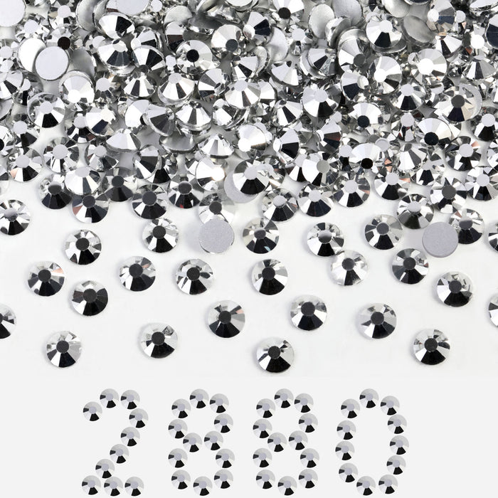 Beadsland Flatback Rhinestones Bulk, Rhinestones for Nails Crafts Clothes DIY Decoration, Silver Hematite