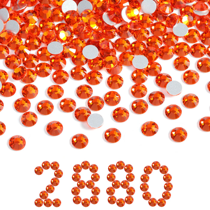 Beadsland Flatback Rhinestones Bulk, Rhinestones for Nails Crafts Clothes DIY Decoration, Orange