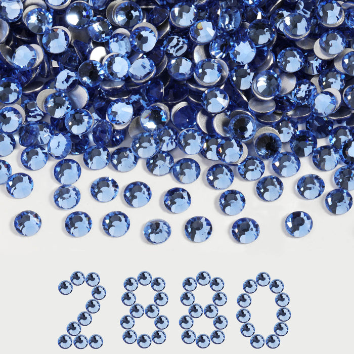 Beadsland Flatback Rhinestones Bulk, Rhinestones for Nails Crafts Clothes DIY Decoration, Light Blue