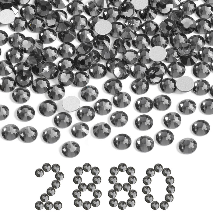 Beadsland Flatback Rhinestones Bulk, Rhinestones for Nails Crafts Clothes DIY Decoration, Black Diamond