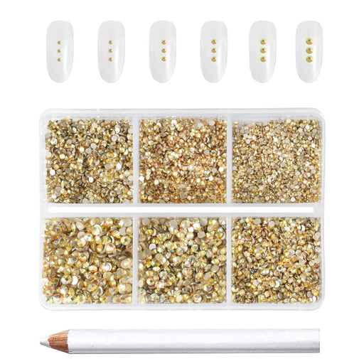 Beadsland Rhinestones for Makeup,8 Sizes 2500pcs Navy Blue Flatback  Rhinestones Eye Gems for Nails Crafts with Tweezers and Wax