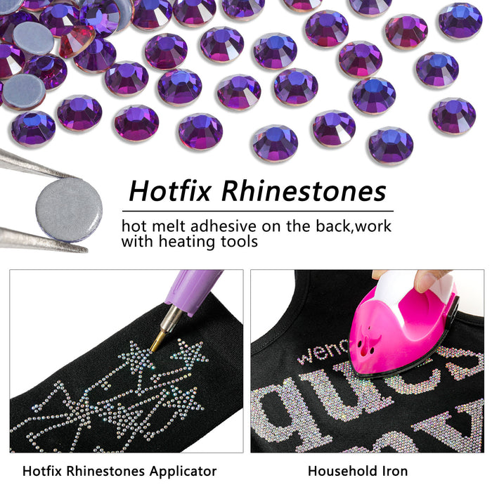 Beadsland Hotfix Rhinestones Bulk 14400pcs AB Crystal Hot Fix Rhinestones  for