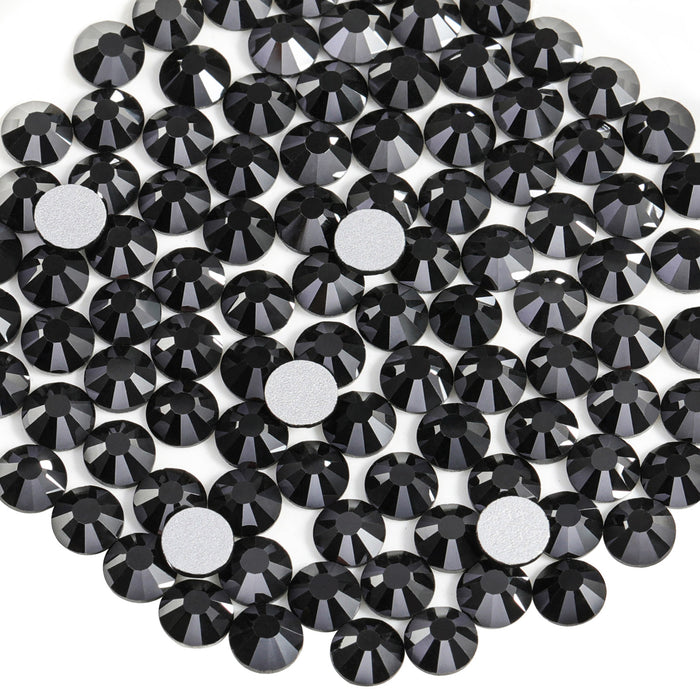 Black AB FlatBack Non HotFix Crystal Nail Art Black AB Rhinestones Strass  Crystal Applique Glue On Stones For Clothes Decoration