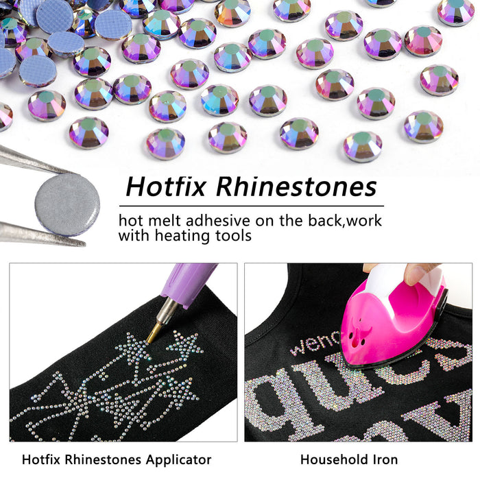 Beadsland Hotfix Rhinestones, Crystal Rhinestones for Crafts Clothes DIY Decoration- Paradise Shine