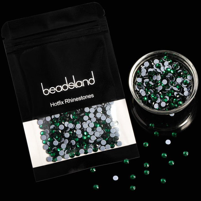 Beadsland Hotfix Rhinestones, Crystal Rhinestones for Crafts Clothes DIY Decoration-Emerald