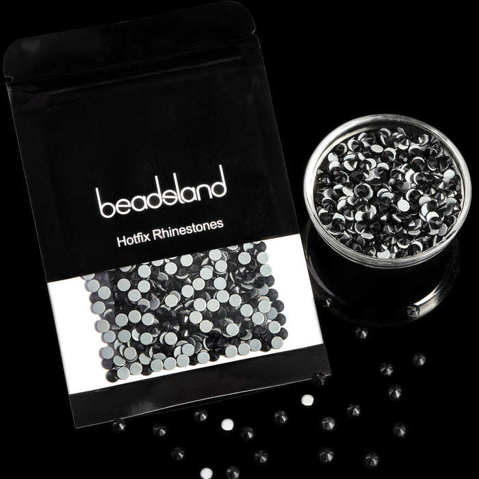 Beadsland Hotfix Rhinestones, diamantes de imitación de cristal para manualidades, ropa, decoración de bricolaje, color negro