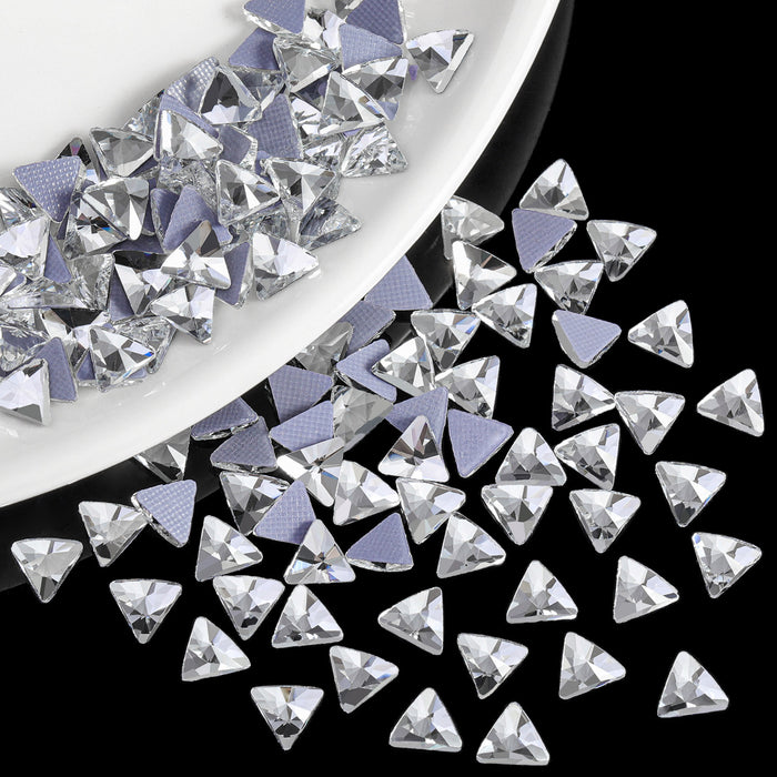 Beadsland 144pcs Hotfix Rugular Triangle Crystal, Shaped Rhinestones Flatback Glass Crystal Gems, 5ⅹ5mm