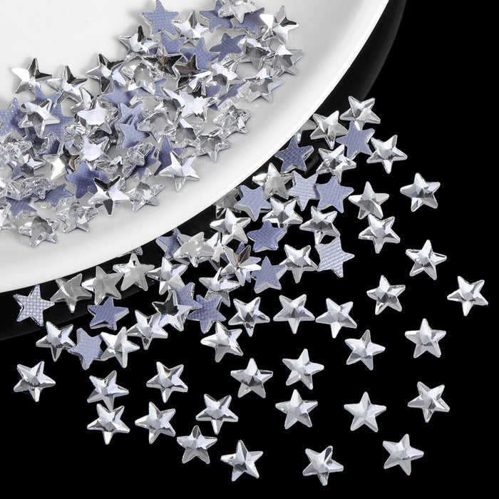 Beadsland 144pcs Hotfix Star Crystal, Shaped Rhinestones Flatback Glass Crystal Gems, 5ⅹ5mm