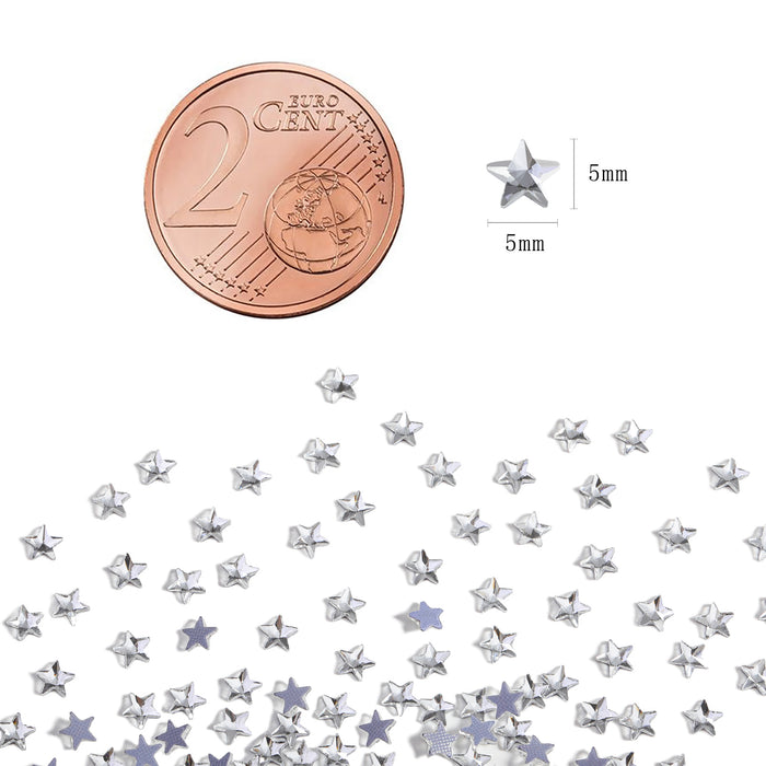 Beadsland 144pcs Hotfix Star Crystal, Shaped Rhinestones Flatback Glass Crystal Gems, 5ⅹ5mm