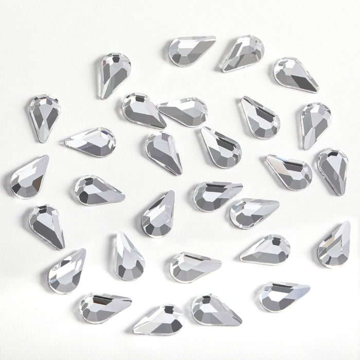 Beadsland 144pcs Hotfix Drop Rhinestones, Flat Back Raindrop Rhinestones, Glass Flatback Crystal Shaped Gems , 5ⅹ8mm