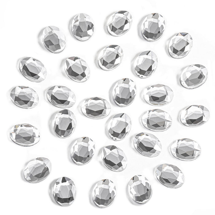 Beadsland 144pcs Hotfix Oval Crystal, Shaped Rhinestones Flatback Glass Crystal Gems, 6ⅹ8mm