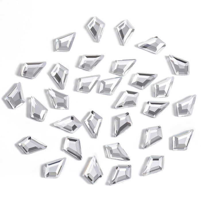 Beadsland 144pcs Hotfix Diamond Shaped Rhinestones, Flat Back Rhombus Rhinestones, Glass Flatback Crystal Shaped Gems, 6ⅹ9mm