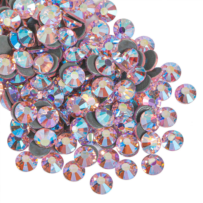 Beadsland Hotfix Rhinestones Bulk,  Hot Fix Rhinestones for Crafts Clothes DIY Decoration, Light Pink AB