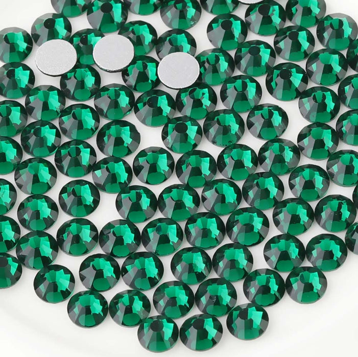 BULK Emerald Green Glass FLATBACK Rhinestones