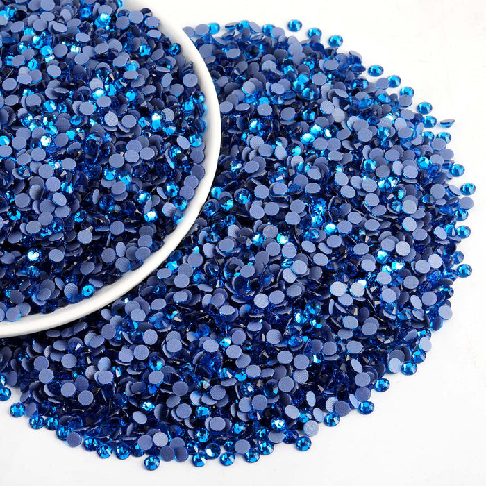 Beadsland Hotfix Rhinestones Bulk, Hot Fix Rhinestones for Crafts Clothes DIY Decoration, Capri Blue