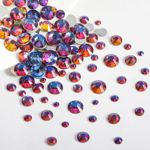 Beadsland Rhinestones for Makeup,8 Sizes 2500pcs Navy Blue Flatback  Rhinestones Eye Gems for Nails Crafts with Tweezers and Wax