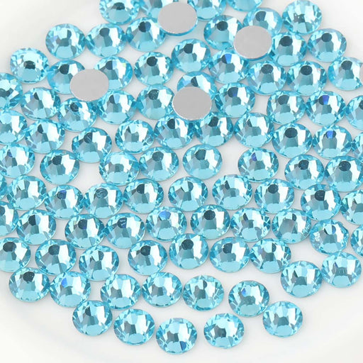 beadsland 288 Piece Flat Back Crystal Rhinestones Round Gems, 1.3mm-8.6mm,  Light Siam (SS30(6.3-6.5mm))